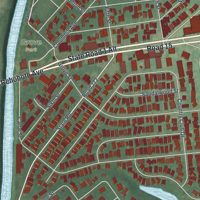 Second close-up of the map of Rehoboth Beach, Delaware print showing more streets and buildings