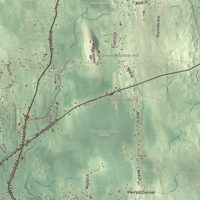Close-up of the map of Rehoboth, Massachusetts print showing terrain and local geography