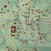Second close-up of the map of Reidville, South Carolina print showing more streets and buildings