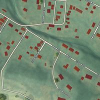 Second close-up of the map of Reightown, Pennsylvania print showing more streets and buildings