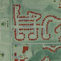 Second close-up of the map of Reminderville, Ohio print showing more streets and buildings