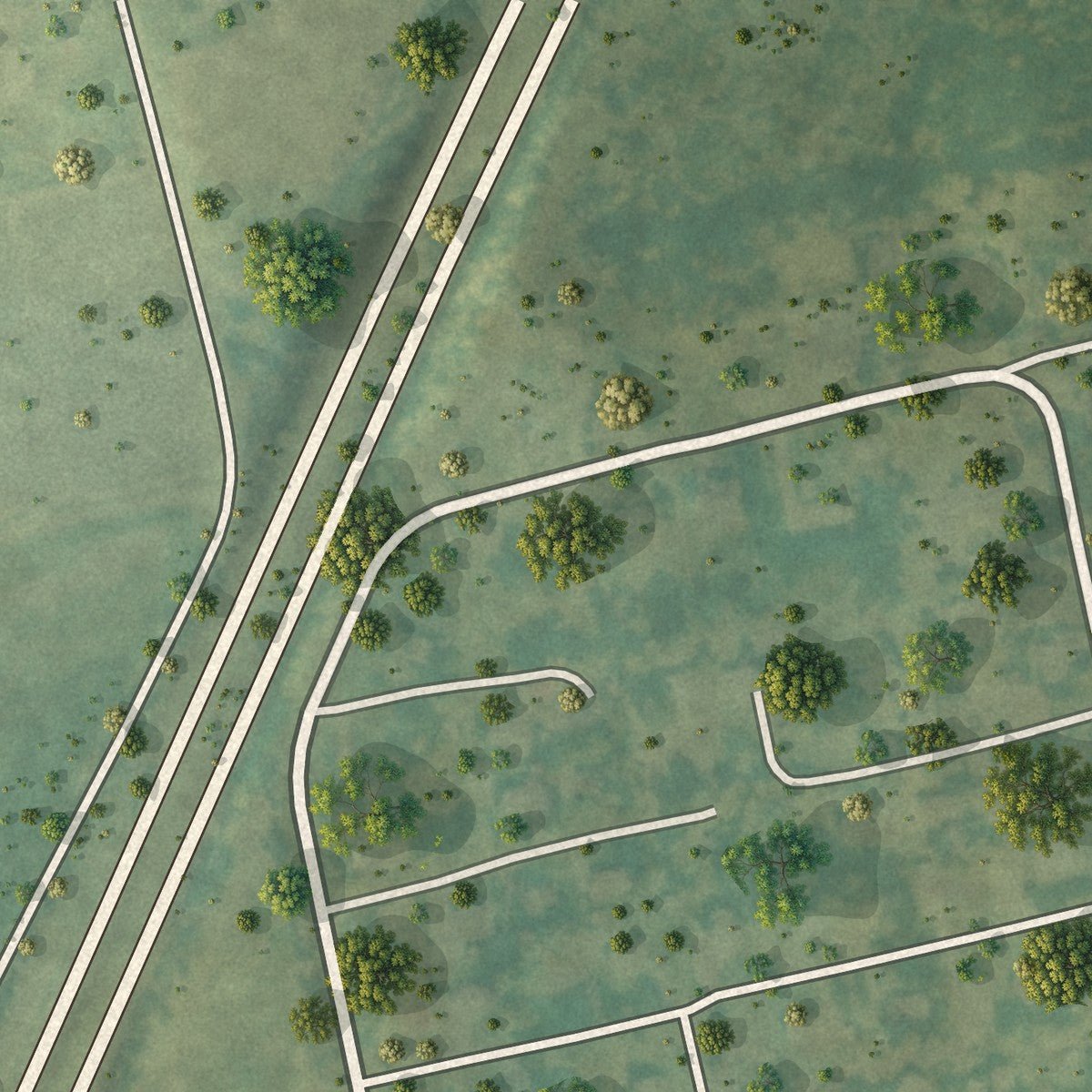 Second close-up of the map of Remington, Virginia print showing more streets and buildings