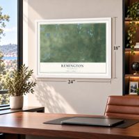Remington, Wisconsin map, 18 x 24 inch print in a white frame in a home office
