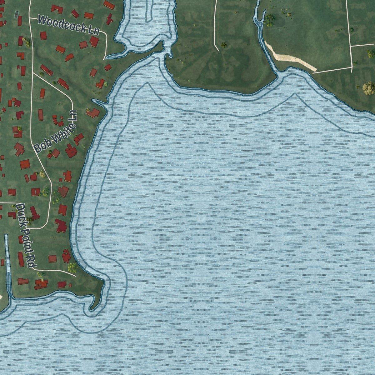 Second close-up of the map of Remsenburg-Speonk, New York print showing more streets and buildings