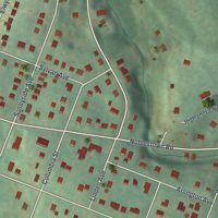 Second close-up of the map of Rennerdale, Pennsylvania print showing more streets and buildings