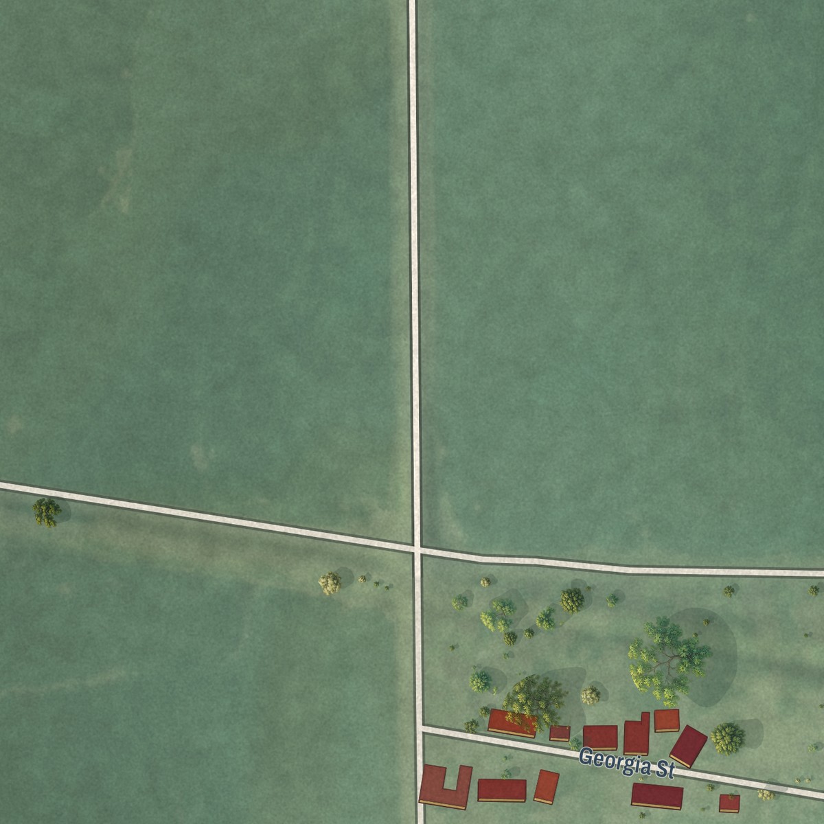 Second close-up of the map of Rentchler, Illinois print showing more streets and buildings