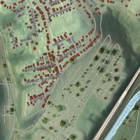 Second close-up of the map of Reserve, Pennsylvania print showing more streets and buildings