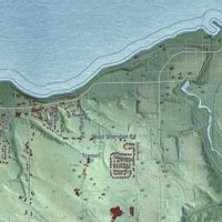 Second close-up of the map of Resort, Michigan print showing more streets and buildings