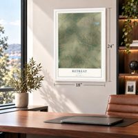 Retreat, Texas map, 18 x 24 inch print in a white frame in a home office
