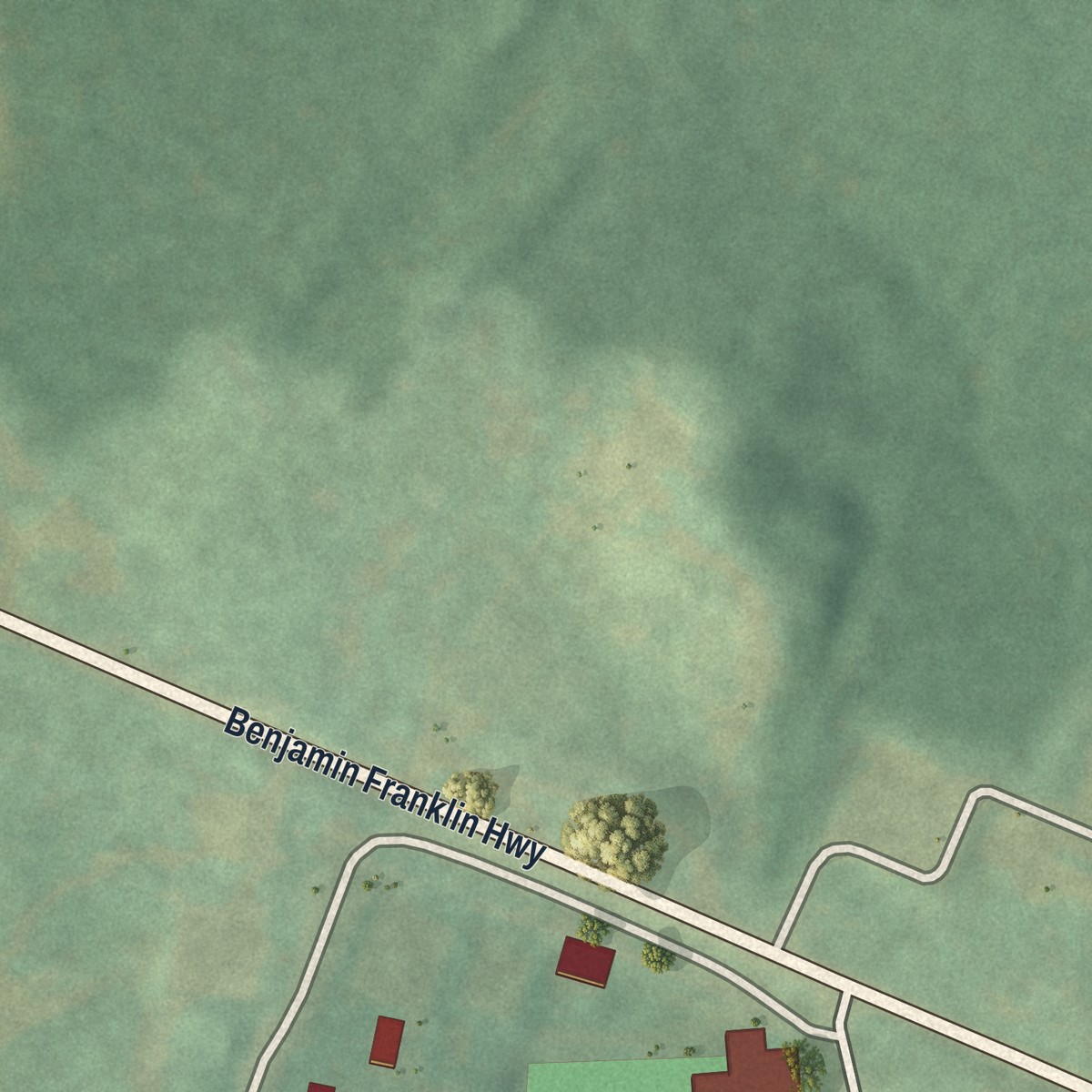 Second close-up of the map of Revloc, Pennsylvania print showing more streets and buildings