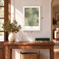 Rew, Pennsylvania map, 12 x 18 inch print in a white frame in an entryway
