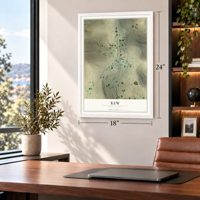 Rew, Pennsylvania map, 18 x 24 inch print in a white frame in a home office