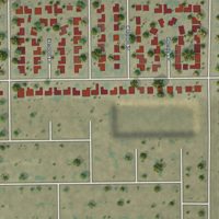Second close-up of the map of Rexland Acres, California print showing more streets and buildings