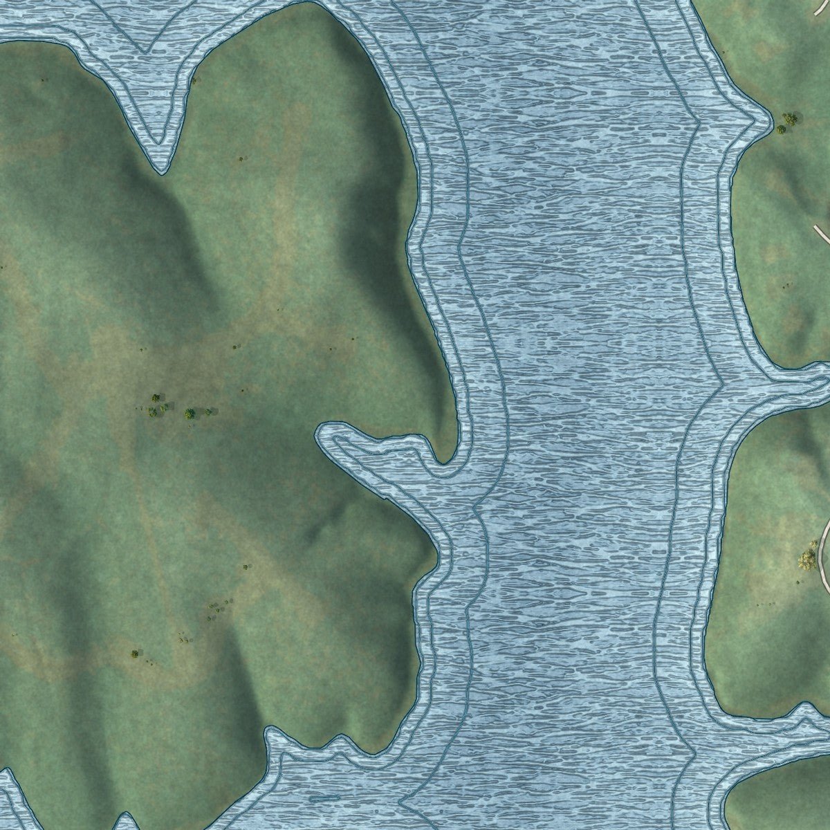 Second close-up of the map of Rhodhiss, North Carolina print showing more streets and buildings
