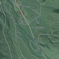 Second close-up of the map of Rhododendron, Oregon print showing more streets and buildings
