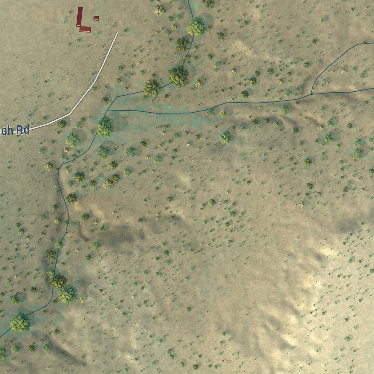 Second close-up of the map of Ribera, New Mexico print showing more streets and buildings