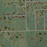 Second close-up of the map of Ricardo, Texas print showing more streets and buildings