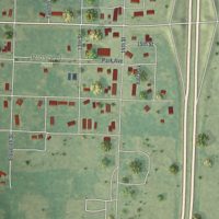 Second close-up of the map of Rich Hill, Missouri print showing more streets and buildings