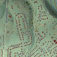 Second close-up of the map of Richboro, Pennsylvania print showing more streets and buildings