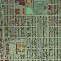 Second close-up of the map of Richfield, Minnesota print showing more streets and buildings