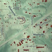 Second close-up of the map of Richfield, Ohio print showing more streets and buildings