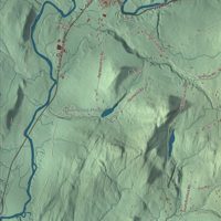 Close-up of the map of Richford, Vermont print showing terrain and local geography