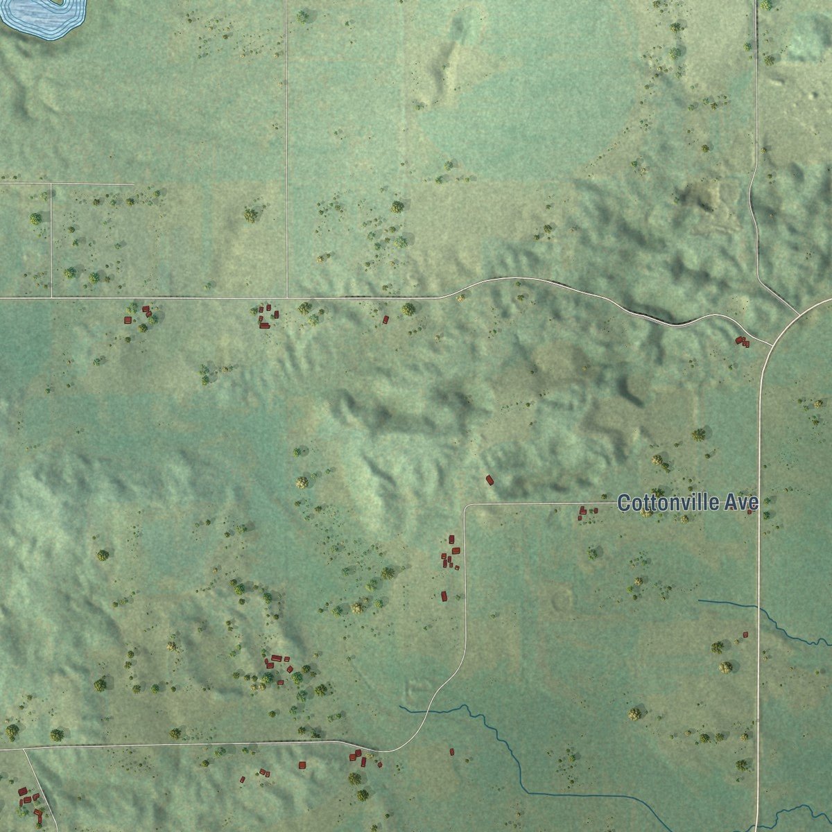 Second close-up of the map of Richford, Wisconsin print showing more streets and buildings