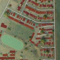Second close-up of the map of Richgrove, California print showing more streets and buildings