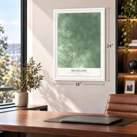 Richland, Missaukee County, Michigan map, 18 x 24 inch print in a white frame in a home office