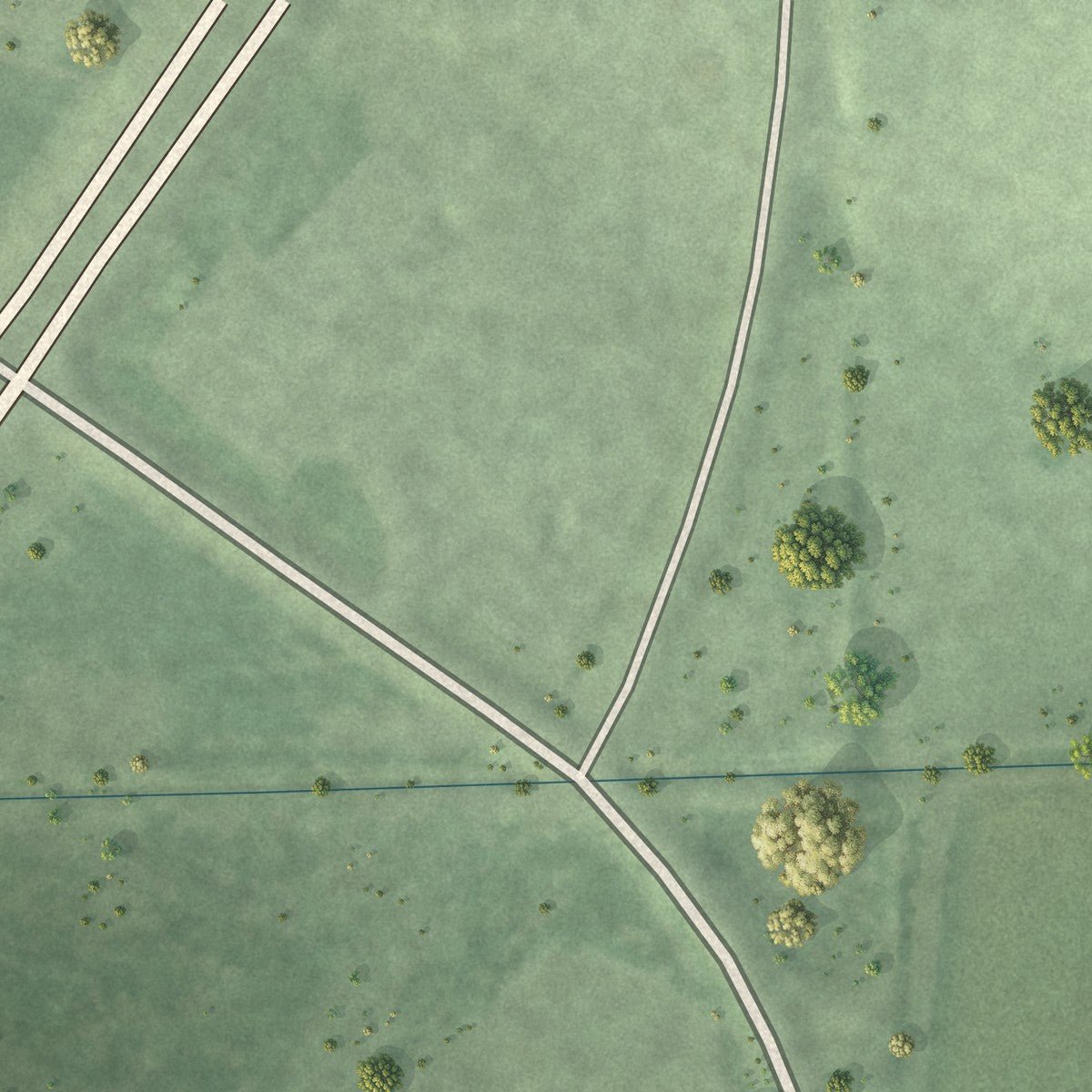 Second close-up of the map of Richland, Nebraska print showing more streets and buildings