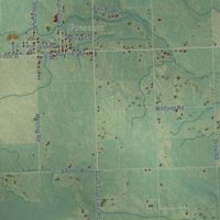 Second close-up of the map of Richland, Ogemaw County, Michigan print showing more streets and buildings
