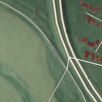 Second close-up of the map of Richmond Dale, Ohio print showing more streets and buildings