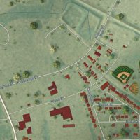 Second close-up of the map of Richmond, Louisiana print showing more streets and buildings