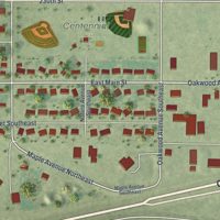 Second close-up of the map of Richmond, Minnesota print showing more streets and buildings