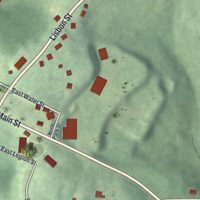 Second close-up of the map of Richmond, Ohio print showing more streets and buildings