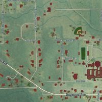 Second close-up of the map of Richton, Mississippi print showing more streets and buildings