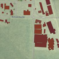 Second close-up of the map of Richvale, California print showing more streets and buildings