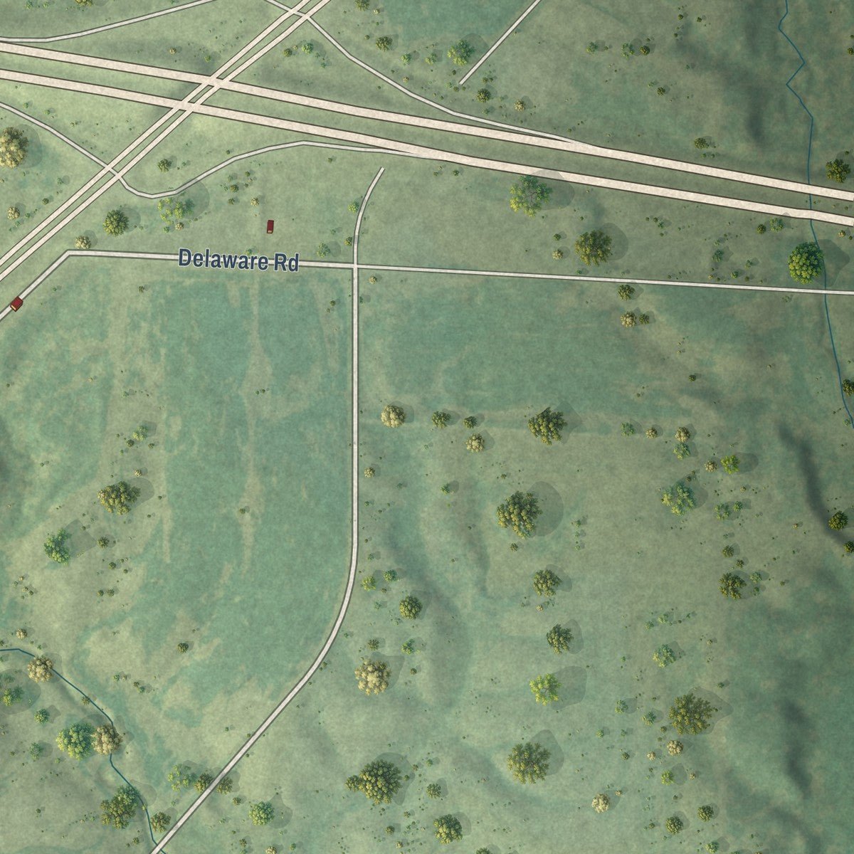 Second close-up of the map of Richview, Illinois print showing more streets and buildings