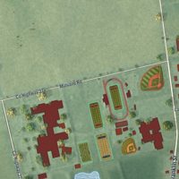 Second close-up of the map of Richwood, Ohio print showing more streets and buildings