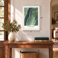 Riddlesburg, Pennsylvania map, 12 x 18 inch print in a white frame in an entryway