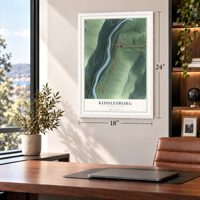 Riddlesburg, Pennsylvania map, 18 x 24 inch print in a white frame in a home office