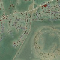 Second close-up of the map of Ridge, New York print showing more streets and buildings