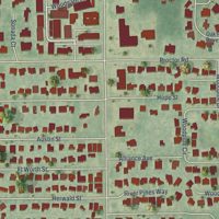 Second close-up of the map of Ridge Wood Heights, Florida print showing more streets and buildings