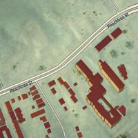 Second close-up of the map of Ridgedale Park, Georgia print showing more streets and buildings
