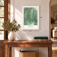 Ridgeville, Alabama map, 12 x 18 inch print in a white frame in an entryway