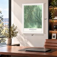 Ridgeville, Alabama map, 18 x 24 inch print in a white frame in a home office