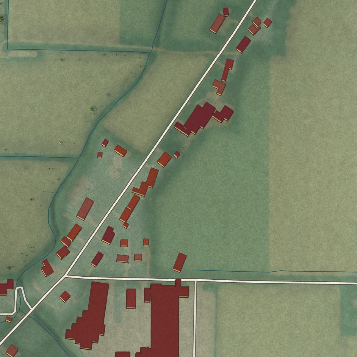 Second close-up of the map of Ridgeville Corners, Ohio print showing more streets and buildings