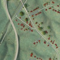 Second close-up of the map of Ridgeway, Virginia print showing more streets and buildings