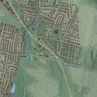 Second close-up of the map of Ridgewood, New Jersey print showing more streets and buildings