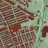 Second close-up of the map of Ridgewood, New York print showing more streets and buildings